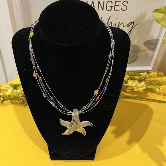 Chico's Starfish Pendant Necklace - Silver and Gold - Picture 2 of 11
